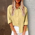 thumbnail image 2 of Women's Linen Button Snap Shirt Long Sleeve Collared Lapel Blouse Lightweight Gauze Summer Top Loose Plus Size 2026, 2 of 7