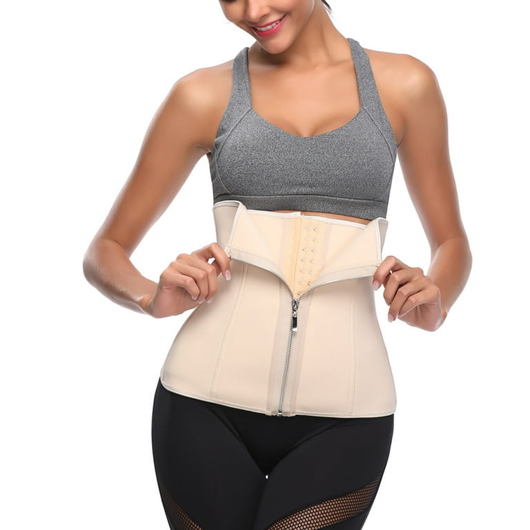 Lovskoo Plus Size Corset Belt for Women Waist Trainer Boned Tummy Control  Waist Cincher Slim Hourglass Body Shaper Beige