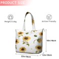 thumbnail image 4 of White Daisy Green Leaf Sunflower Pattern Travel Tote Bags for Women Carry On,Large Weekender Bags for Women Travel,Multi Functional Duffle Bag for Work,Shopping,Sports, 4 of 5