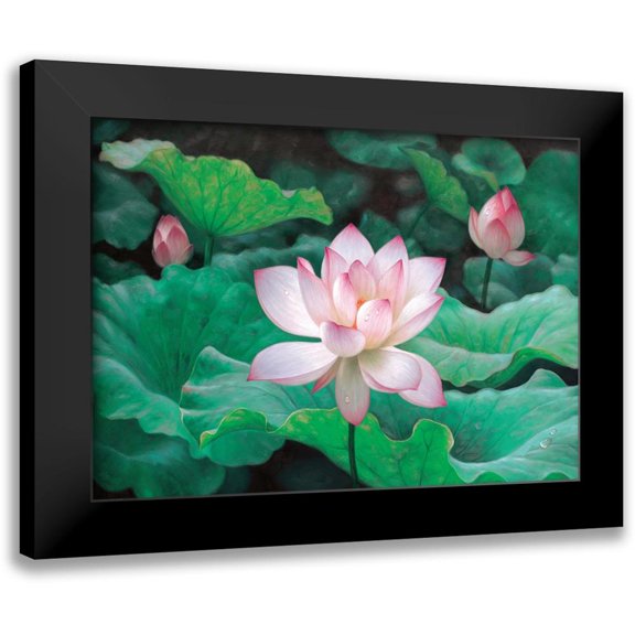 Chen Wu 14x11 Black Modern Framed Museum Art Print Titled - Water Lilly