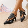 thumbnail image 4 of SACFOF Heels Women Pumps Closed Toe Ankle Strap Pointed Toe Heeled Sandals for Women Stiletto Wedding Dress Shoes, 4 of 6