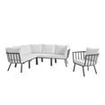 thumbnail image 2 of Modway Riverside 6 Piece Outdoor Patio Aluminum Set in Gray White, 2 of 10