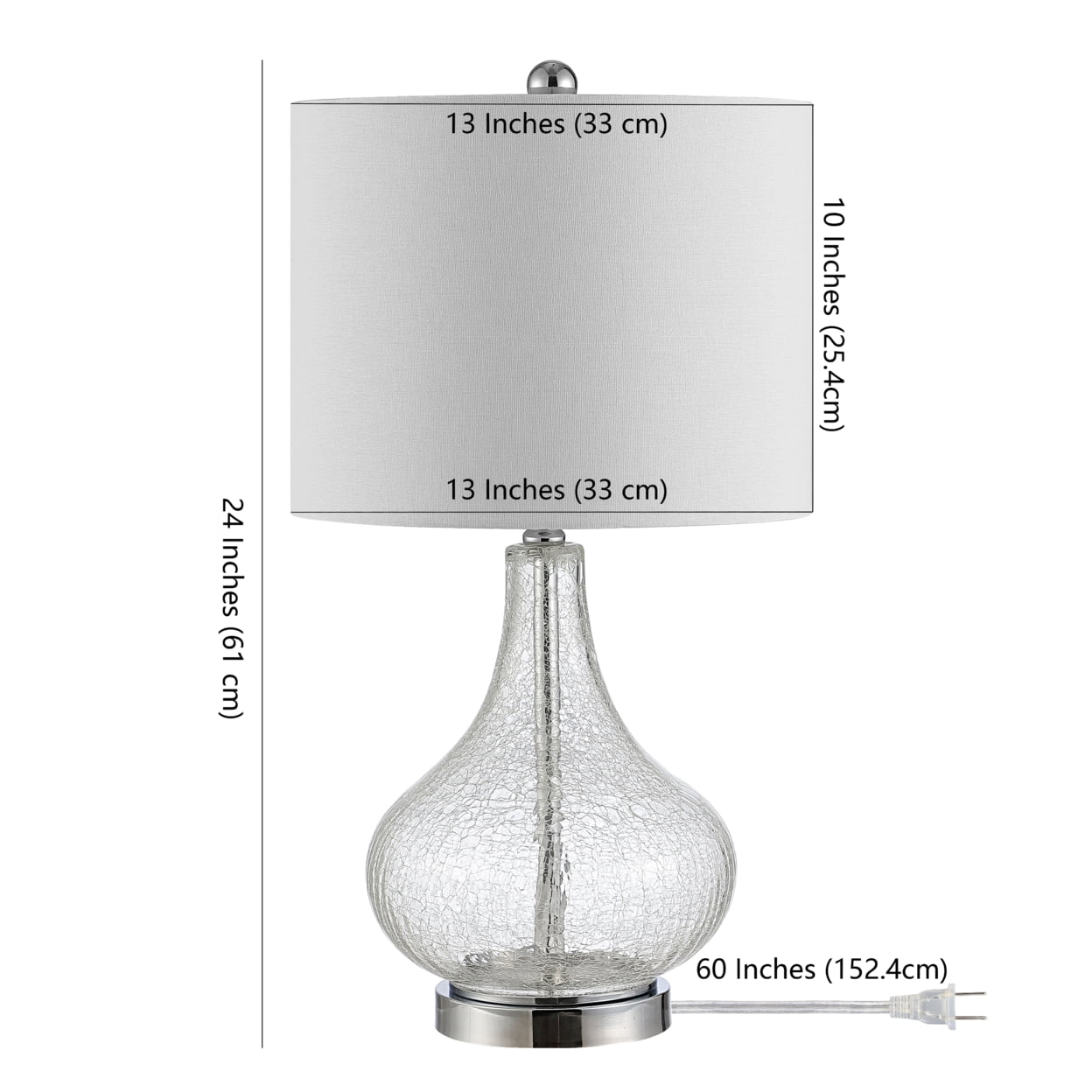 SAFAVIEH Brooks 24 in. Modern Glass Table Lamp, Clear