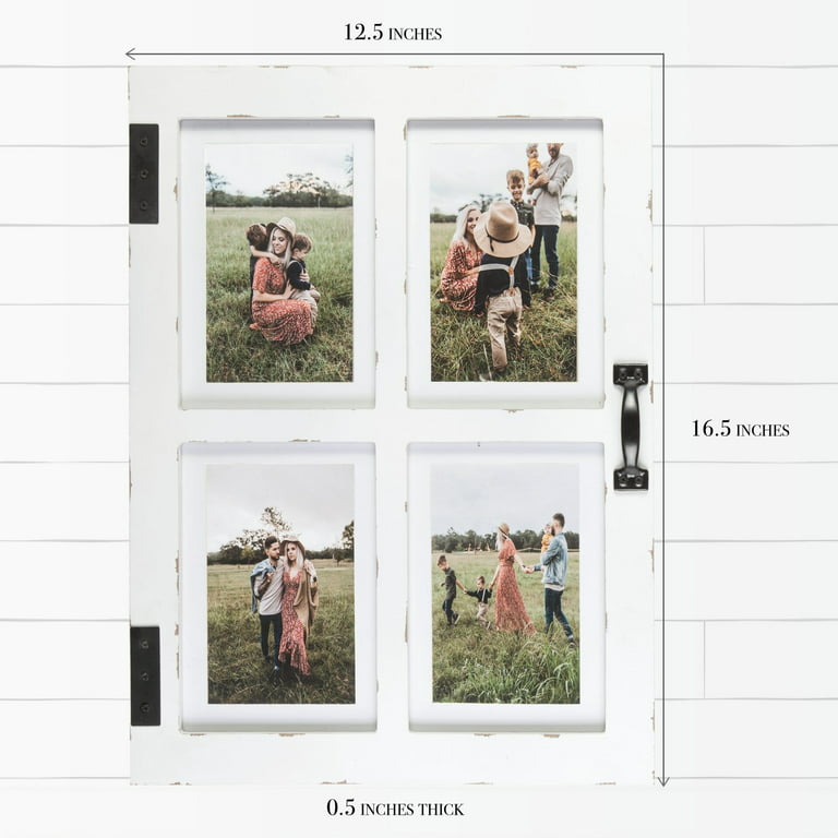 GLM Farmhouse Picture Frames, Holds 4 Photos,4x6 with Mat or 5x7 Picture  Frame Collage, Picture Frames Collage Wall Decor, Photo Collage Frame