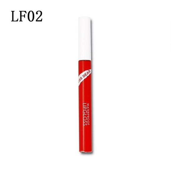 New Lip Gloss KISS BEAR Long-lasting Matte Lip Gloss Nonstick Cup Liquid Lipstick Cosmetic Makeup Bold & Velvet Lip Gloss for Women, Lf02