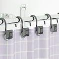 thumbnail image 3 of 12 Piece Set - Matte Black Square Button Heavy Duty Shower Curtain Hooks Rings Rustproof Metal, 3 of 3