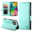 thumbnail image 6 of Designed for iPhone 14 Pro Wallet Case, with Card Slots Strong Magnetic Closure PU Leather Flip Fold Shockproof Kickstand Durable Purse Flip Case for iPhone 14 Pro - Mint, 6 of 7