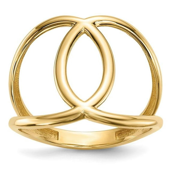 Quality Gold R620 14K Or Jaune Poli Bague - Taille 7