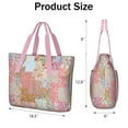 thumbnail image 3 of Tote Bag for Women - Pioneer Flower Shoulder Bag - Large Utility Work Duffle Bag with Zipper Handbag for Travel, Work, Sprots, 3 of 5