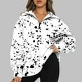 thumbnail image 2 of Babysbule Womens Fall Gradient Deals Sweatshirts Casual Winter Graphic Printed Pullover Long Sleeve Quarter Zip Hoodie, 2 of 6