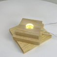 thumbnail image 1 of Base de bola de cristal luminosa de madera maciza, luz de noche de madera, portalámparas redondo, luz blanca cálida, lámpara de mesa con enchufe USB, LED de 1 m de largo, 1 of 6