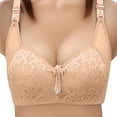 thumbnail image 2 of Teyfeniy Beige Wireless Bras for Women Adjustable Strap Full Coverage Comfy Bralettes with Pad and Dec Lift and Support No Underwire V Neck Bras, 2 of 9