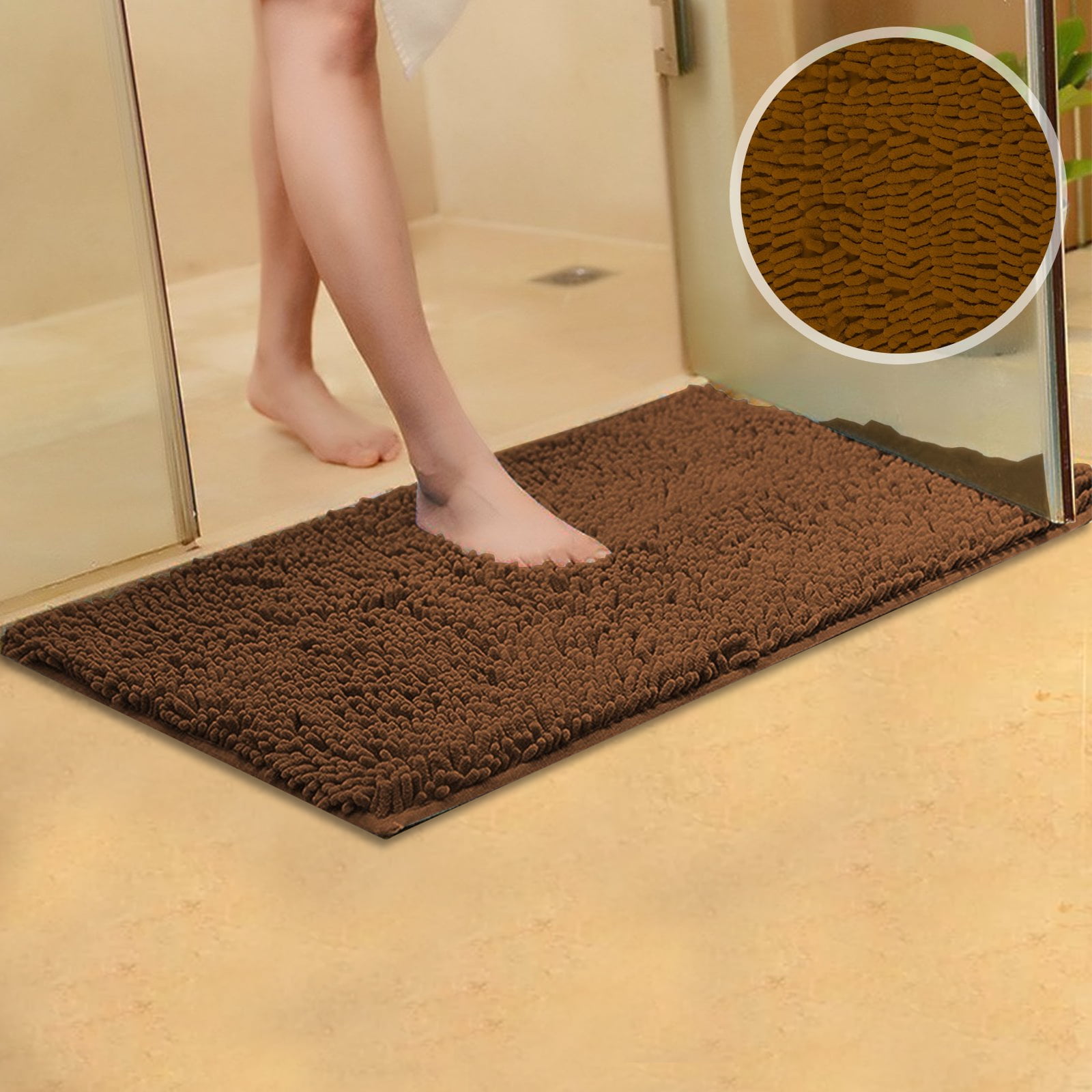 Memory Foam Microfibere Bath mat Door Mat Ruber Backing Carpet 15.8"x23.6" 