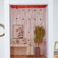 thumbnail image 2 of Festival decorativo, puerta de rosa alta, cortina, Panel de pared, ventana con flecos, divisor de habitación, pantalla de borla ciega para el hogar, 1x2m, rojo, 2 of 5