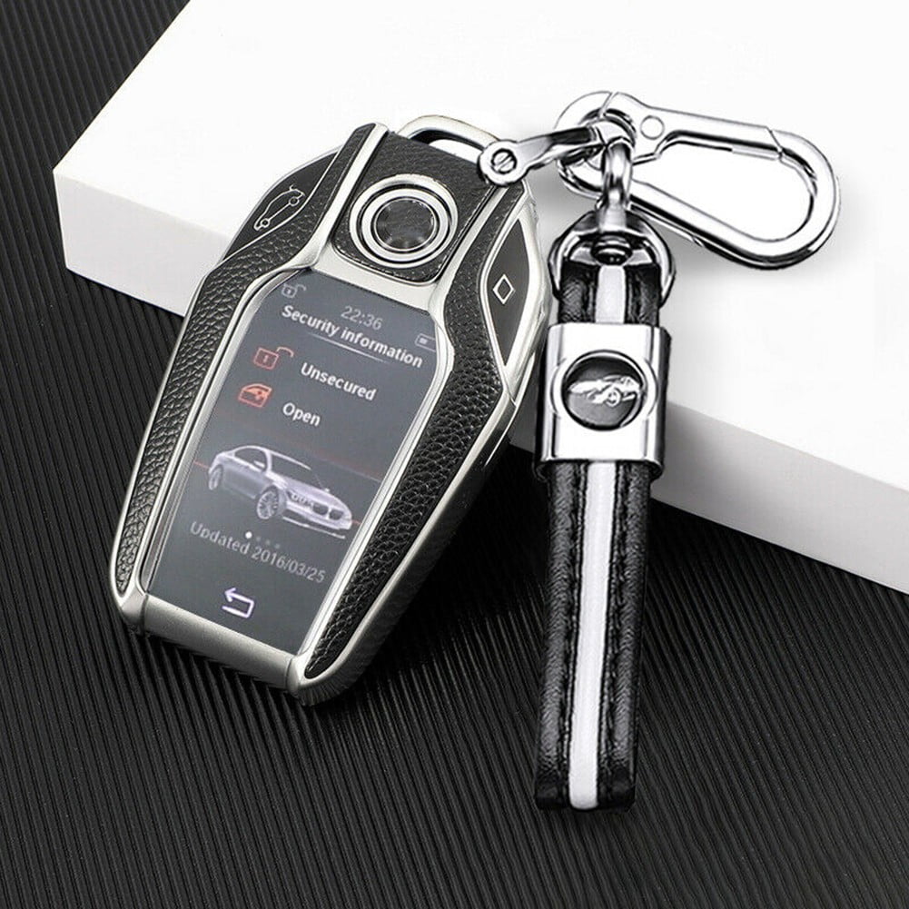 Leather Display Key Case Cover For BMW 5 7 Series 740Li G30 GT X3 X5 2017-2020