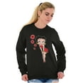 thumbnail image 3 of Retro Betty Boop Cartoon Kissy Lips Women Plus Size Sweatshirt Brisco Brands 2X, 3 of 5