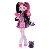 Monster High Draculaura Fashion Doll in Bow Dress with Pet Bat Count Fabulous and 7 Accessories
