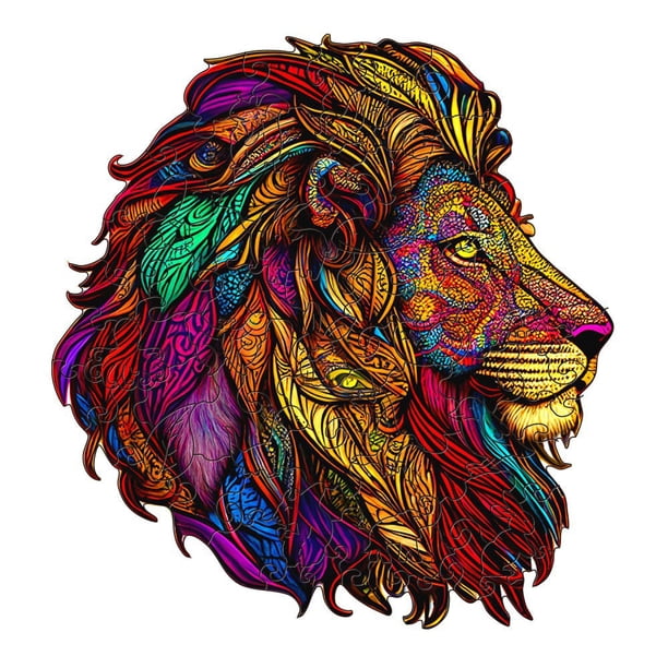 Rompecabezas de madera con forma de león y lobo, rompecabezas 3D irregular, fábrica de rompecabezas de animales 3D, juguete de rompecabezas de madera