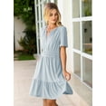thumbnail image 2 of Vestido Simplee para mujer, verano 2025, con ojales en A, línea A, azul, talla M, 2 of 7