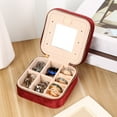 thumbnail image 4 of Mosey Jewelry Storage Box with Mirror Flannel Lining Portable Zipper Large Capacity Travel Earring Ring Necklace Bracelet Organizer Holder Container Case, 4 of 7