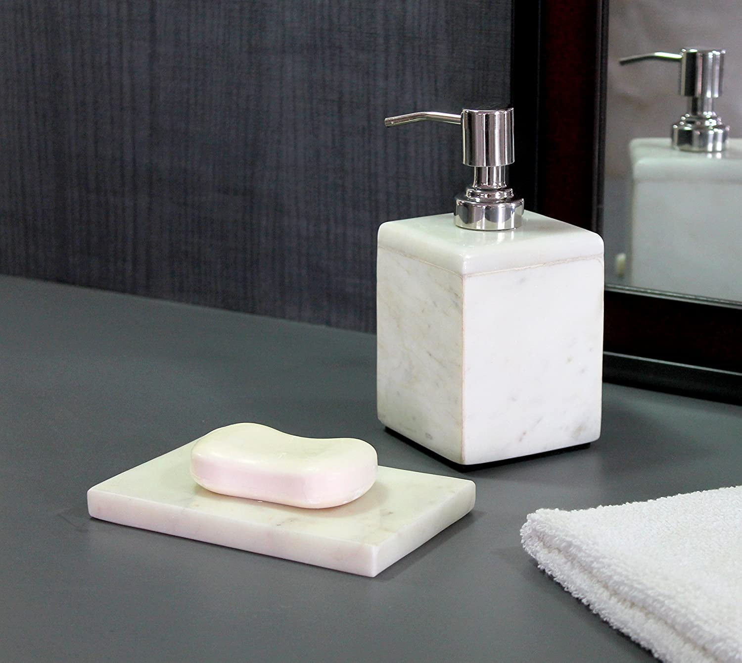 White Stone Bathroom Accessories Rispa