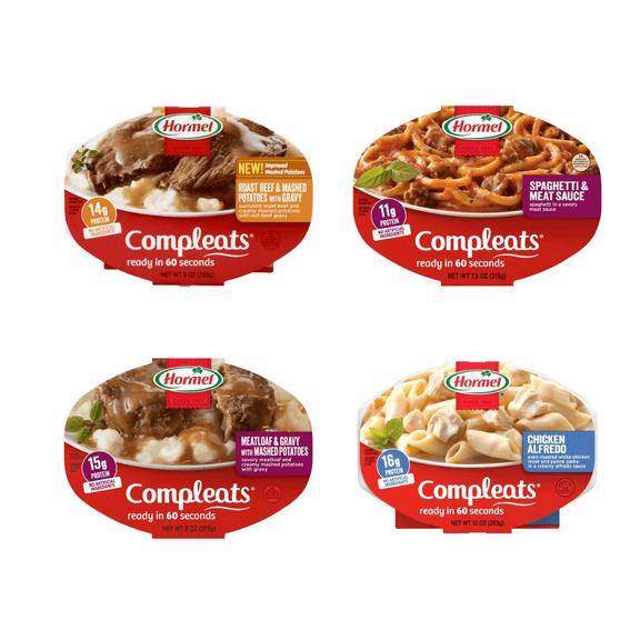 HORMEL COMPLEATS Quick Meal Variety Pack – 8 Easy Lunch or Dinner Options