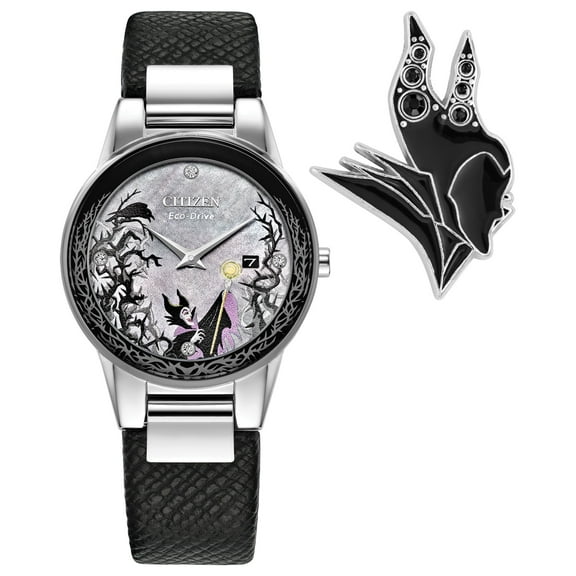 Citizen Eco-Drive Women's Disney Maleficent's Charm Black Strap Watch - GA1080-41Y
