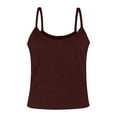 thumbnail image 5 of Razzly Women's Ribbed Spaghetti Strap Tank Top Slim Fitted Camisole Basic Sleeveless Layering Shirt(Dark Purple,XXL), 5 of 6