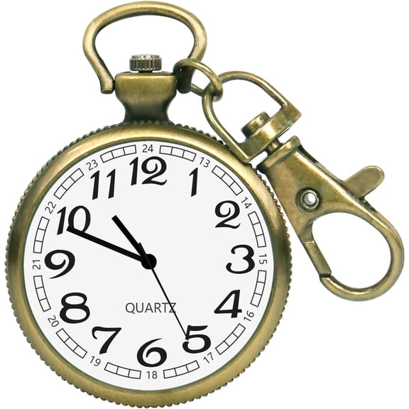 Pocket Watch Minimalist Ultra Thin Vintage Round Classical Pocket Key Buckle Pocket Watch