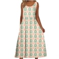 thumbnail image 3 of Gamivast Dresses for Women Sleeveless Scoop Neck Empire Waist A-Line Midi Dress Boho Floral Print with Pockets Flowy Comfy Casual Beach Summer Dresses, 3 of 5