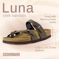 thumbnail image 6 of Cushionaire Luna Cork Footbed Sandals for Women – Comfortable Slip-On Women's Shoes with Genuine Suede Footbed & Arch Support | Slides for Women, 6 of 20