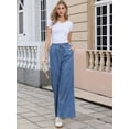 thumbnail image 4 of DARING DIVA Women's Wide Leg Jeans Casual Loose Fit Denim Pants X-Small Blue, 4 of 6