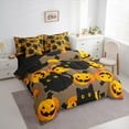 thumbnail image 3 of Feelyou Kawaii Black Cat Bedding Comforter Set 7-Piece for Teen, Funny Cartoon Pumpkin King Bedding Sets, Happy Halloween Reversible Bed Sheets, Lightweight Room Decor, 3 of 7