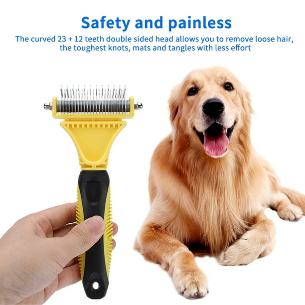 Sonew Peigne à nœud professionnel pour animaux de compagnie, brosse, chien,  nettoyage, épilation, peignes, outil de toilettage, peigne professionnel  pour animaux de compagnie, peigne à 2 faces 