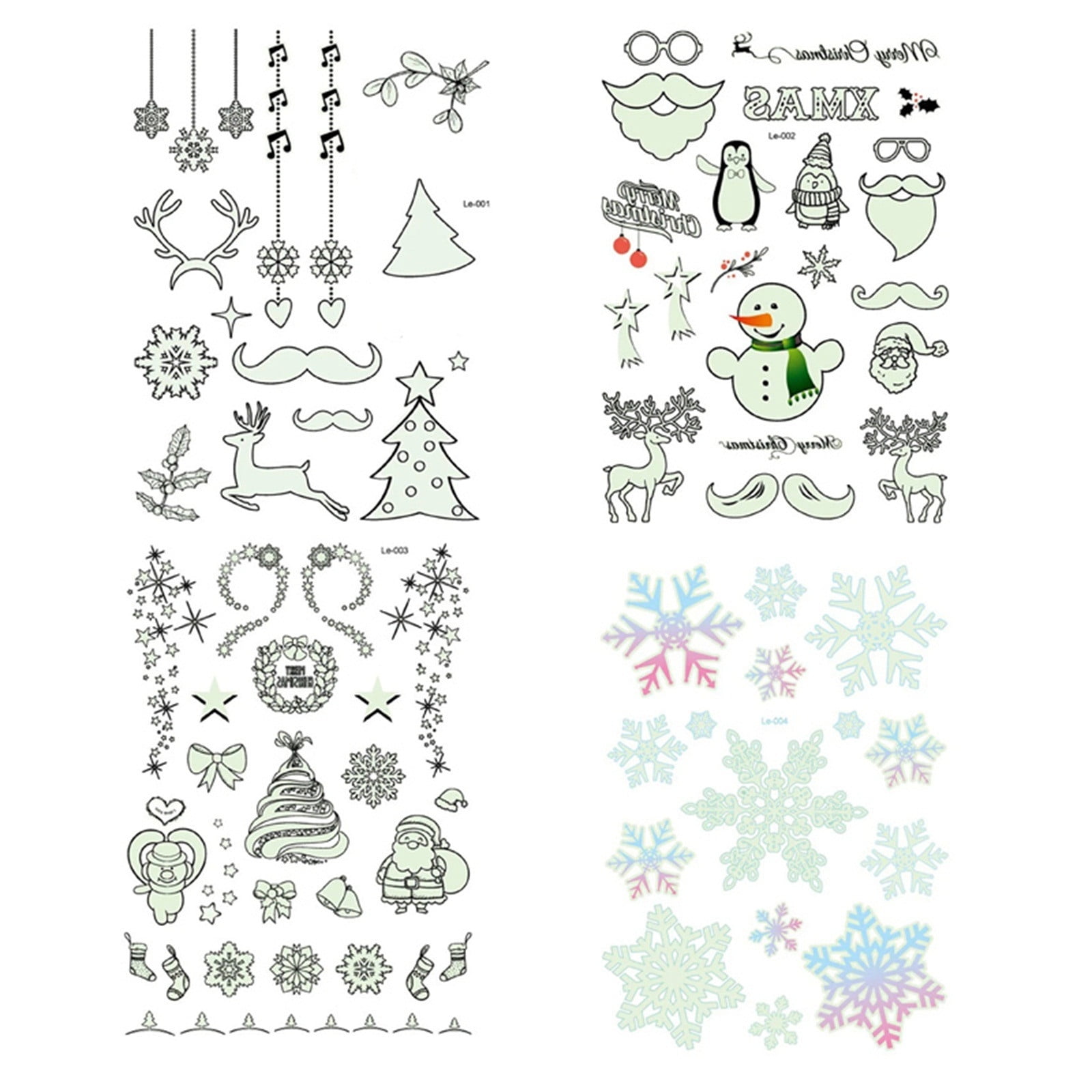 1 Pack Of 12 Transfer Tattoos Xmas Christmas Party Filler With 3D SANTA STICKERS 