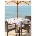 thumbnail image 4 of Square Outdoor Tablecloth with Umbrella Hole Geometric Bones Outside Table Cloth Waterproof Patio Table Cover Pink Purple Star Triangles Abstract Art Zipper Tablecloths for Picnic Camping 60x60 Inch, 4 of 8