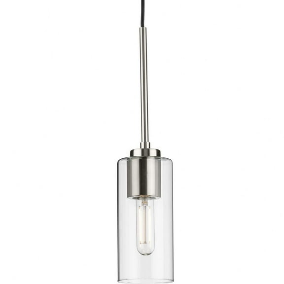 Progress Lighting Cofield 1-Light Pendant, Brushed Nickel, Glass Shade