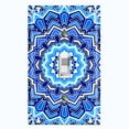 thumbnail image 1 of Metal Light Switch Plate Cover Teal Blue Mandala Icy Flower Tile Pattern MDL048, 1 of 13