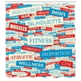 thumbnail image 3 of Ambesonne Fitness Shower Curtain, Jumble Words of Exercise, 69"Wx70"L, Ivory Vermilion Blue, 3 of 3