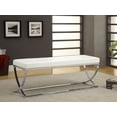 thumbnail image 2 of Walton Leatherette Upholstered Tufted Accent Bench White, 2 of 5