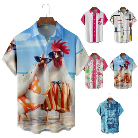 

Men s Women s Aloha Beach Hawaii Shirts Print Basic Blouses Up to 8XL