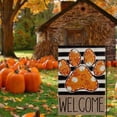 thumbnail image 5 of Sm:)e Paw Print Fall Garden Flag 12x18 Inch Double Sided Outside, Autumn Pumpkin Maple Leaf Welcome Stripes Yard Outdoor Flag, 5 of 7