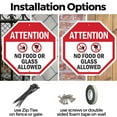 thumbnail image 3 of Attention No Food or Glass Allowed 10 inch X 10 inch Octagon Plastic Sign Weather Resistant, UV Protected for Workplace, Private Property, and Construction Site, Made in the USA, 3 of 7