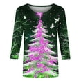 thumbnail image 5 of YABCSAZ Ugly Christmas Sweater for Women Christmas Sweatshirt 3/4 Sleeve Crewneck Oversize T Shirts Xmas Graphic Print Tops Casual Loose Warm pullover Sweatshirts Fall Trendy Outfits, 5 of 5
