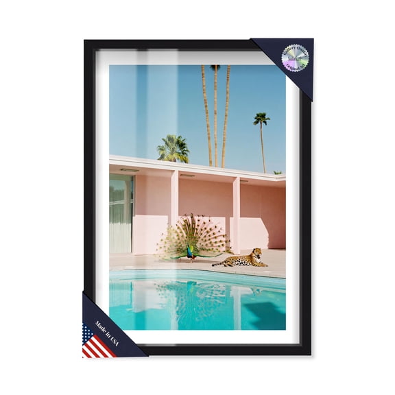 Exotic Backyard Fantasy Shadowbox Print Fashion Art Prints by Notoriart, Black Frame, 11 x 16