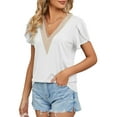 thumbnail image 6 of Liacowi Women Short Sleeve T Shirts V Neck Summer Shirts Basic Casual Loose Tee Tops, 6 of 9
