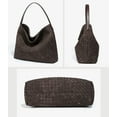 thumbnail image 6 of Kwuty Woven Suede Shoulder Bag for Women Suede Hobo Bag Tote Elegant Handbag Satchel for Work Travel, 6 of 7