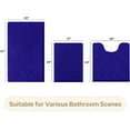 thumbnail image 3 of 3 Pieces Bathroom Rugs, Ultra Soft Non Slip Absorbent Chenille Toilet Bath Mat Set (Royal Blue), 3 of 6