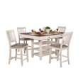 thumbnail image 2 of Topline Home Furnishings Antique White Counter-height Dining Table, 2 of 4