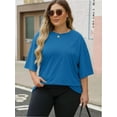 thumbnail image 3 of Womens Oversized T Shirts Summer Half Sleeve Crew Neck Tunic Tops, 3 of 4